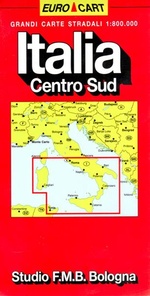 Карта Центральной и Южной Италии 1:800 000. Italia Centro-Sud