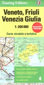 Карта регионов Veneto и Friuli Venezia Giulia 1:200 000